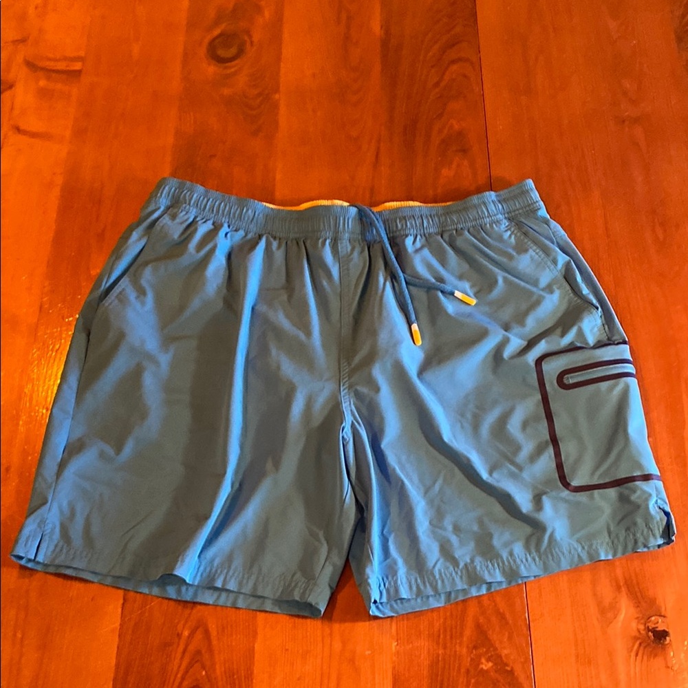 Bonobos Fielder Blue Swim Shorts with Zipper Pocket Men’s Size XL